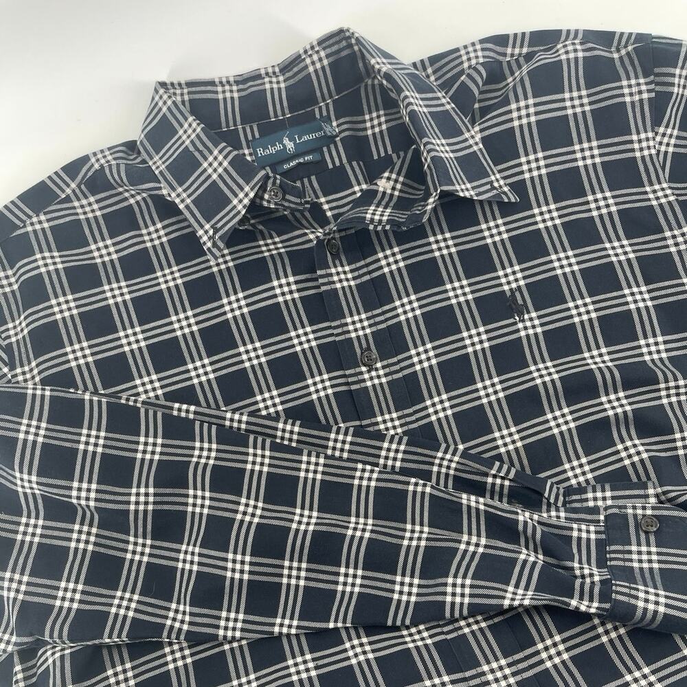Ralph Lauren Men's Navy Plaid Shirt